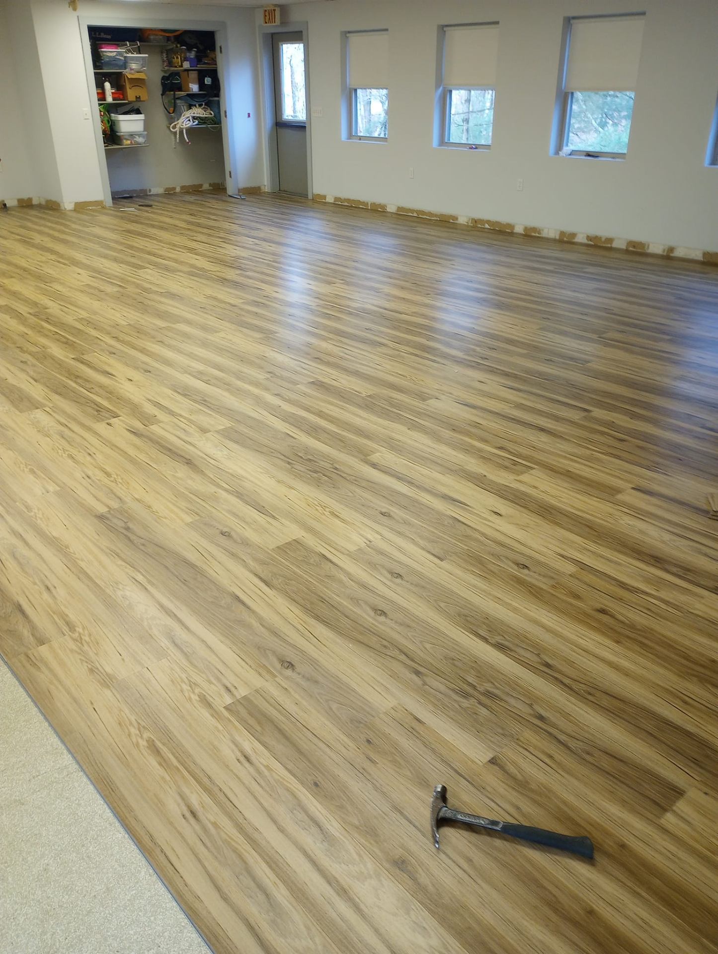 Glue-down vinyl flooring in kitchen